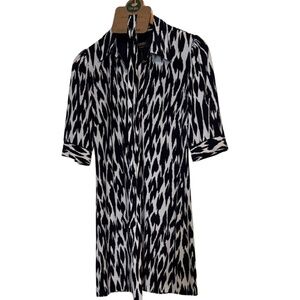 Laundry By Shelli Segal dark navy and White Patterned dress. Size 2.